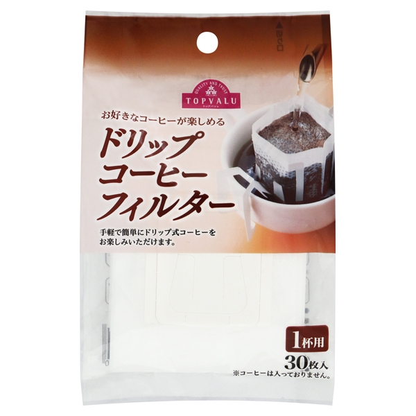 【トップバリュ】ドリップコーヒーフィルター1杯用 30枚 (×24) |mvm-002-4901810576890-24 商品サムネイル