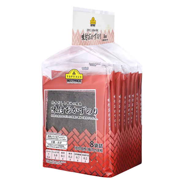 【トップバリュ】味付おかずのり　８袋　(×15)|mvm-005-4901810986811-15 商品サムネイル