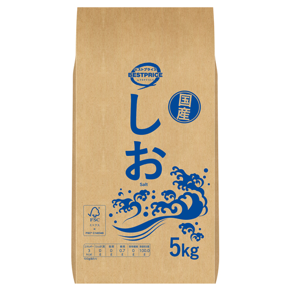 【トップバリュ】国産しお 5kg (×4) |mvm-003-4902121482184-4 商品サムネイル