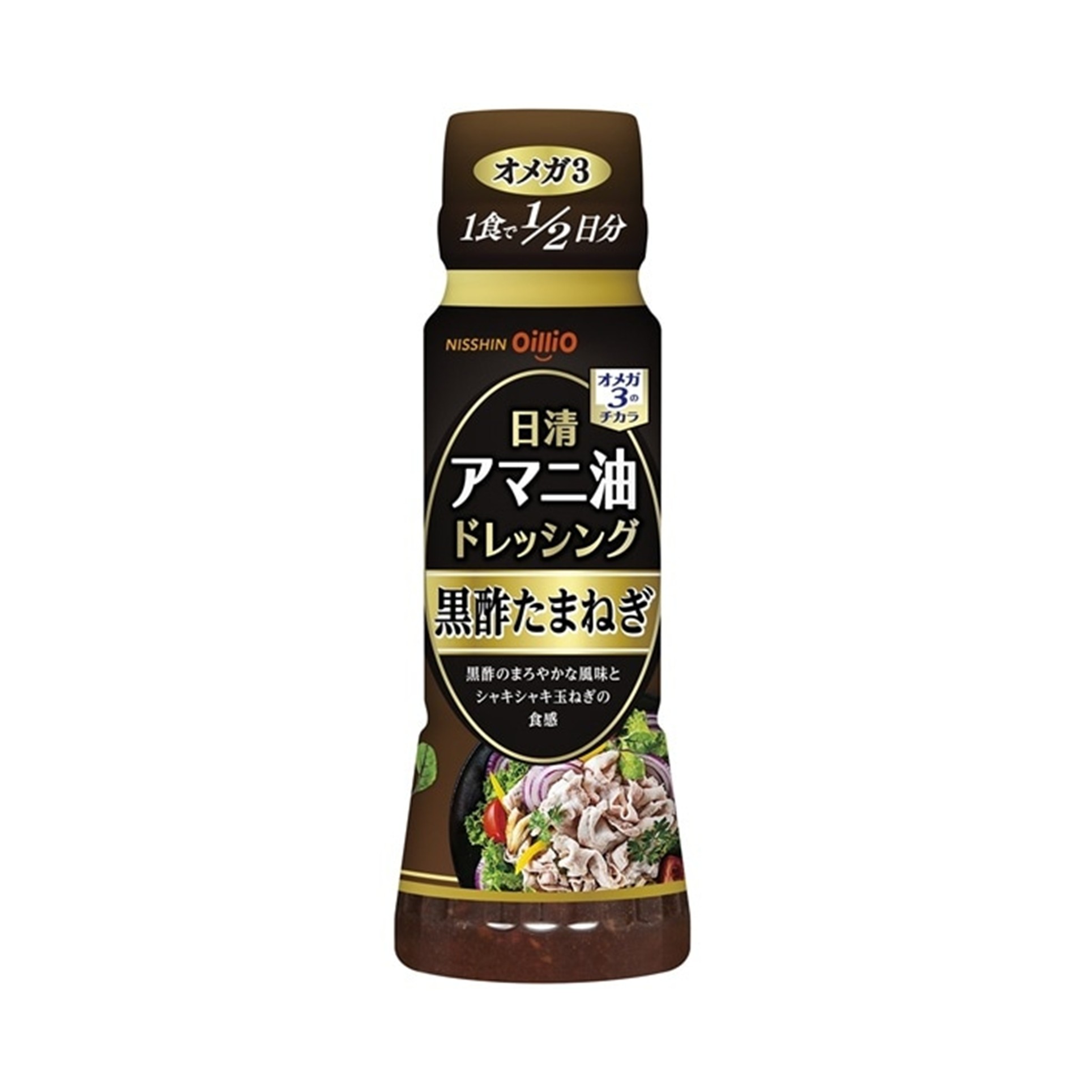 アマニ油ドレ黒酢たまねぎ 160ml(×12)|mvm-4902380217008-003-12 商品サムネイル