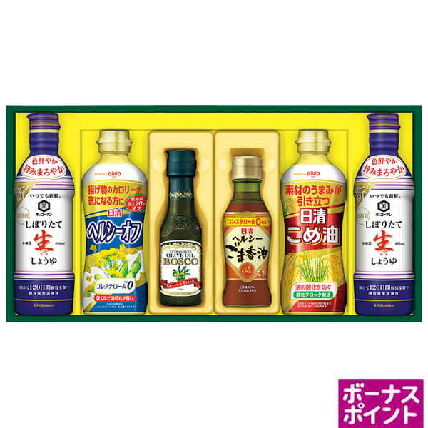 [150ボーナスポイント]バラエティオイル&キッコーマンしぼりたて生しょうゆギフト【131151】【夏ギフト】 商品サムネイル