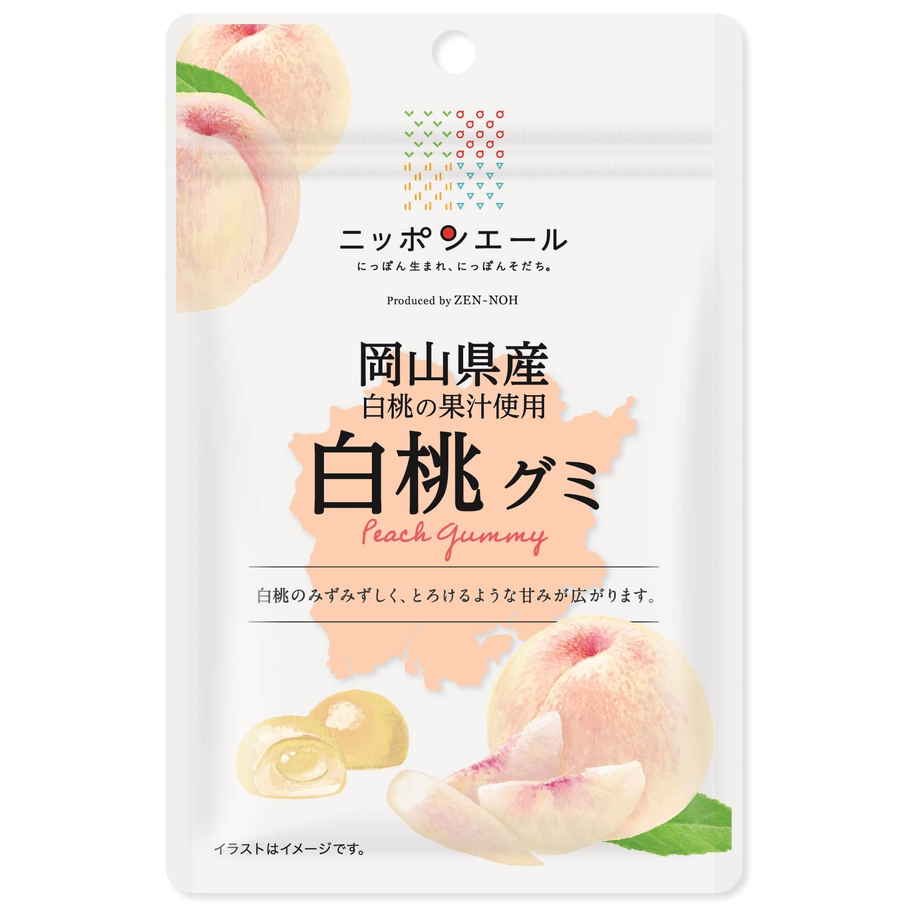 全国農協食品 全農岡山県産白桃グミ　４０ｇ　(×10)|mvm-001-4908012001441-10 商品サムネイル