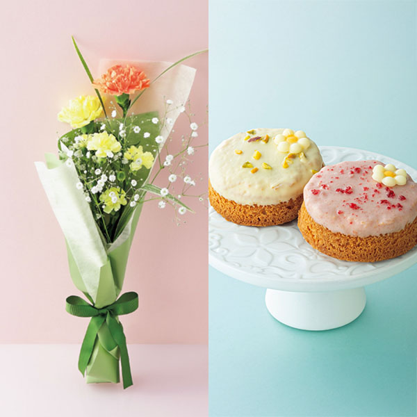 【父の日】茨木春草園 カーネーションブーケ＋お花のフィナンシェ【487281】 商品サムネイル