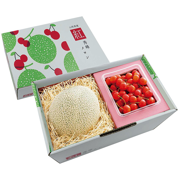 ☆[山形県産]さくらんぼ（紅秀峰）、青肉メロン詰合せ【023065】 商品サムネイル