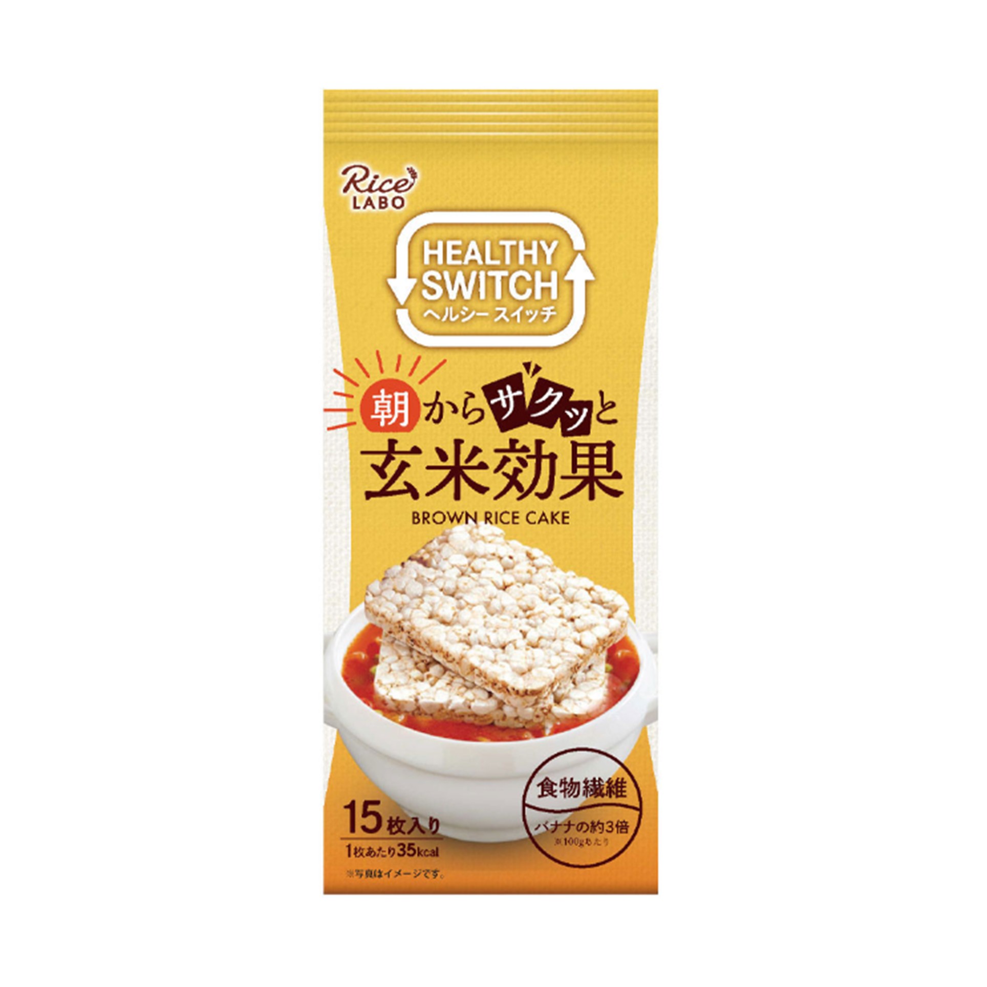 玄米効果 ブラウンライスケーキ 15枚(×6)|mvm-4938252085390-002-6 商品サムネイル