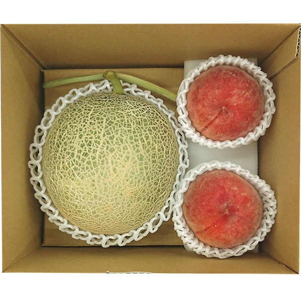 ◇赤肉メロン・桃2個【149062】 商品サムネイル