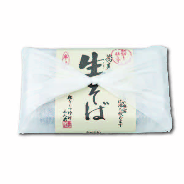 蕎麦通生そば風呂敷 3人前 そば150g×2、つゆ45g×3 【083021】 商品サムネイル