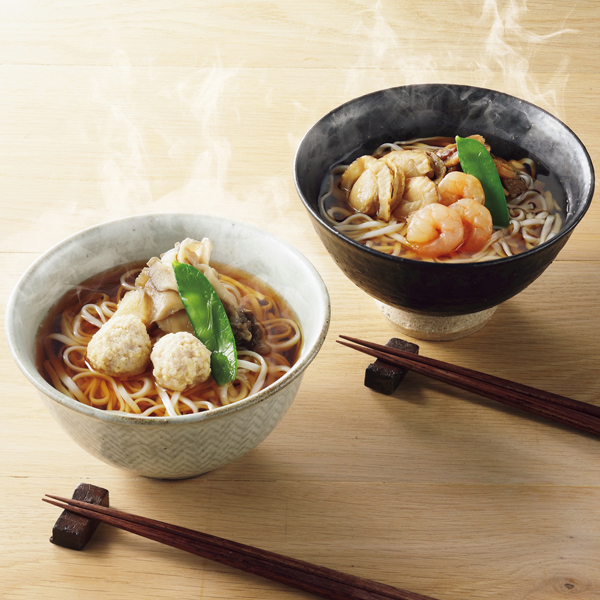 ☆【早得】無限堂 レンジ調理 比内地鶏・海鮮煮稲庭うどん 【089034】 商品サムネイル