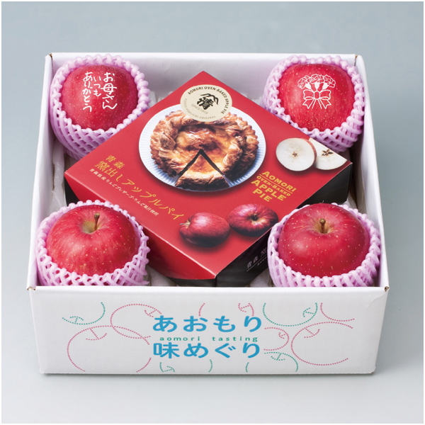 【母の日】 メッセージ入り 赤いりんごと窯出しアップルパイ詰合せ【483692】 商品サムネイル