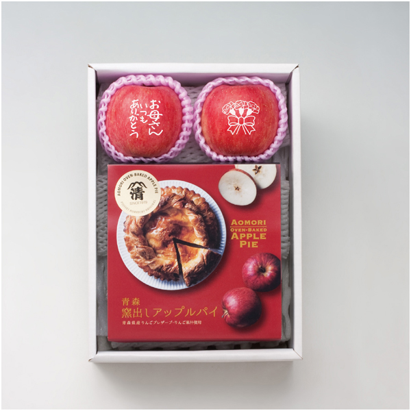 【母の日】 メッセージ入り 赤いりんごと窯出しアップルパイ詰合せ【483708】 商品サムネイル