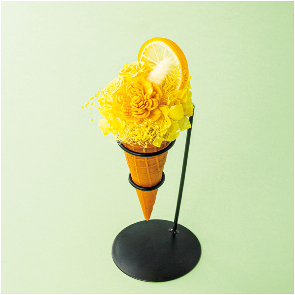 【母の日】Luna プリザーブドフラワー アイスクリームアレンジ「レモン」【484840】 商品サムネイル
