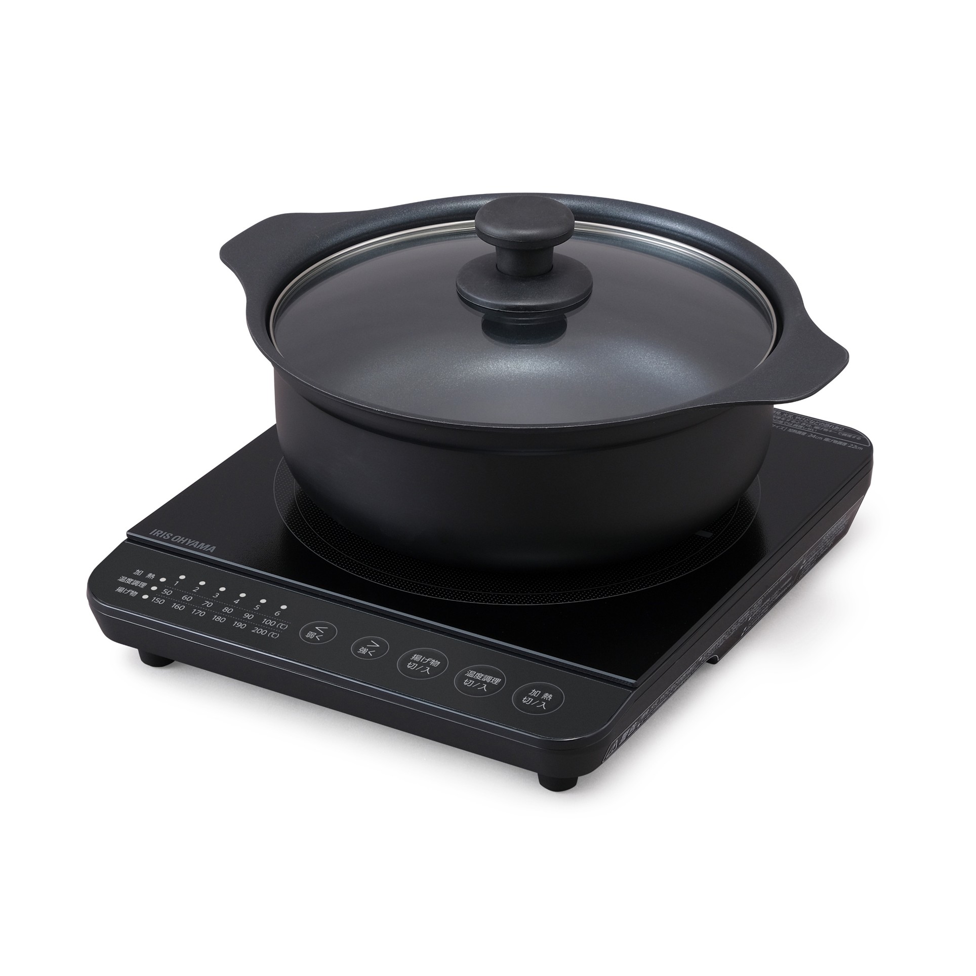 アイリスオーヤマ IHコンロ鍋セット 1400W IHKP-T39124-B 商品サムネイル