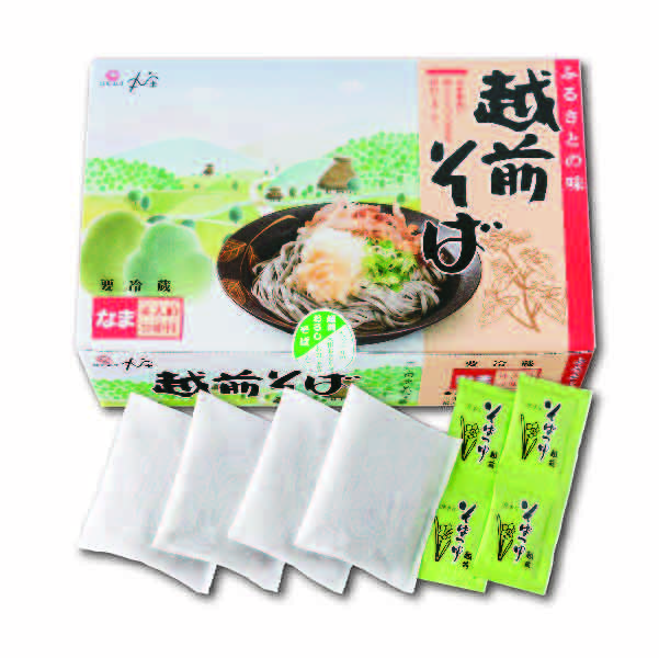 4食化粧箱越前そば 越前そば100g×4、そばつゆ25g×4 【083022】 商品サムネイル