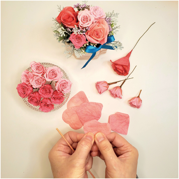 【母の日早得】Luna 和紙とプリザーブドフラワーで彩る花「ピンキースイート」【484831】 商品画像(1)