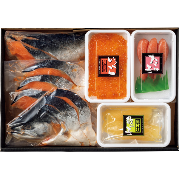 ☆【早得】北海道加工 塩銀鮭・魚卵3点セット 【023108】 商品画像(1)