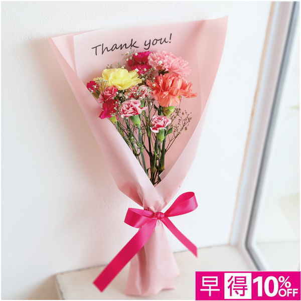 【母の日早得】竹中庭園緑化 カーネーションメッセージブーケ【485335】 商品サムネイル