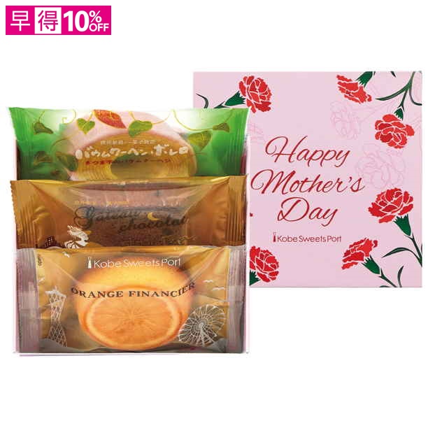 【母の日早得】カーネーション「ホットハート」（SUSTEE付）＋神戸スイーツポート 焼き菓子セット【480224】 商品サムネイル