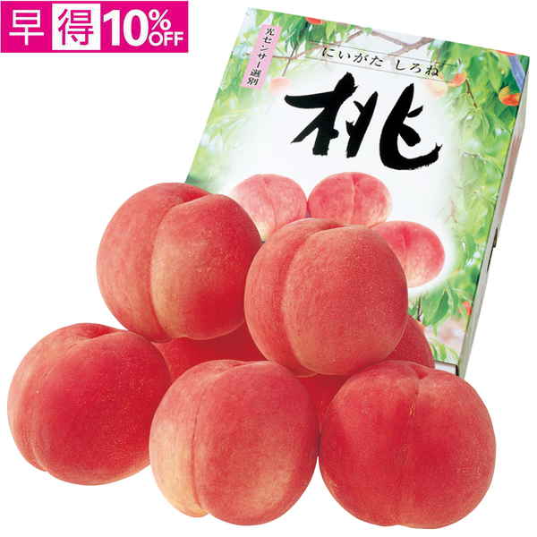 【早得】新潟県産（JA新潟かがやき）　フルーツフラワーしろねのもも【013086】【夏ギフト】 商品サムネイル