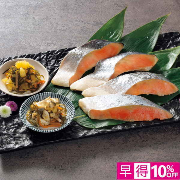 ☆【早得】北海道ぎょれん 塩紅鮭切身と松前漬セット 【022118】 商品サムネイル