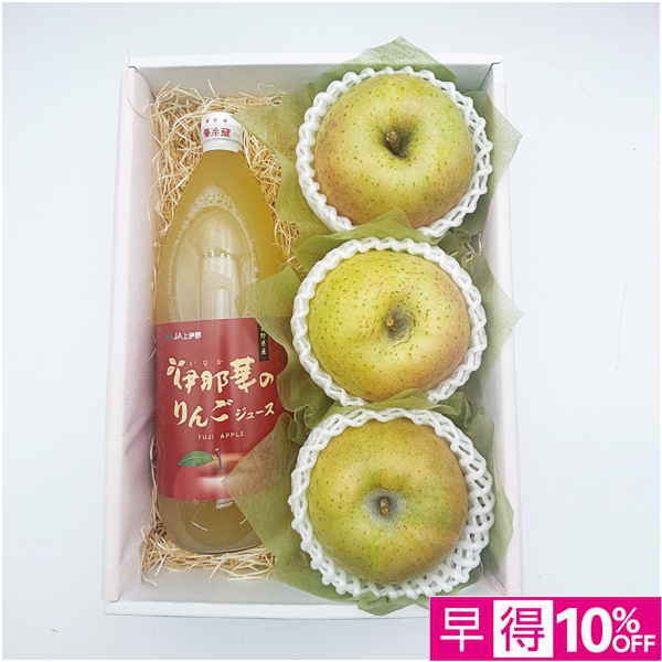 【父の日早得】青森県産又は長野県産 王林りんごとりんごジュースの詰合せ【486699】 商品サムネイル